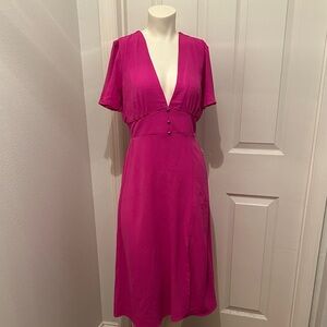 Monteau women’s pink midi dress with slit size small